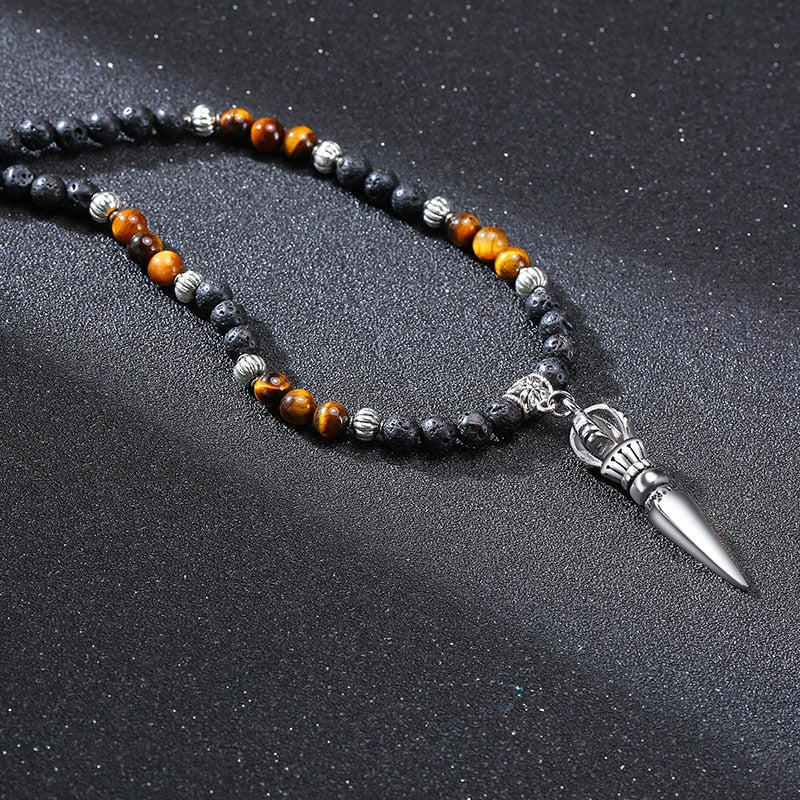 EYE LAVA STONE NECKLACE FOR MEN JEWELRY