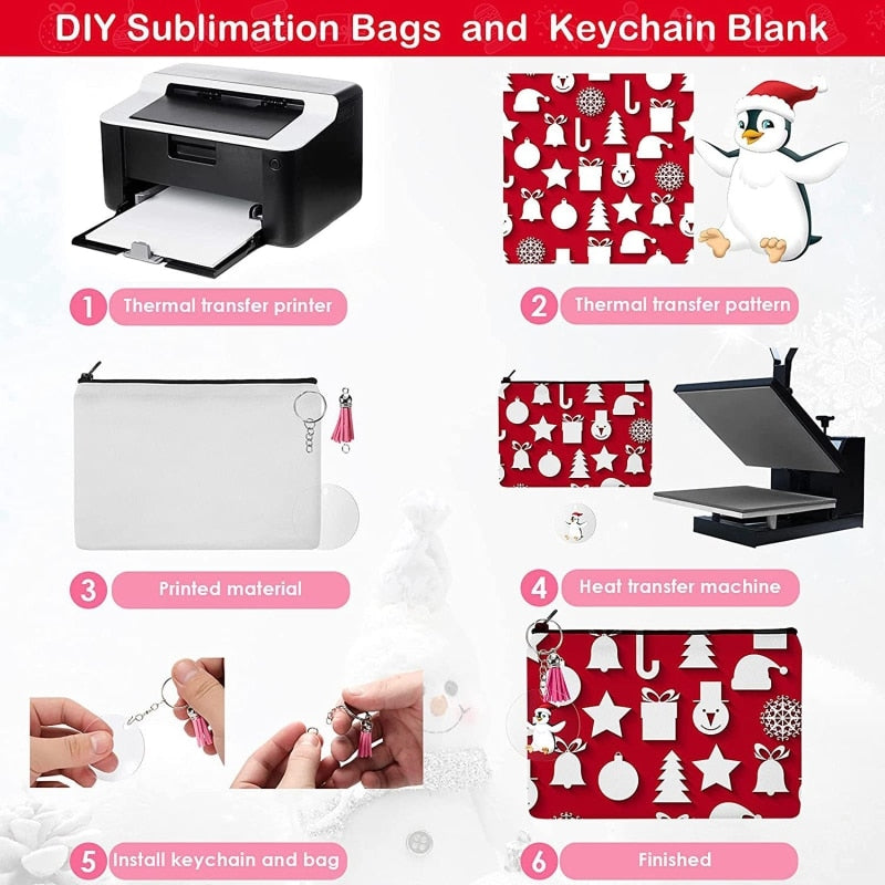 Clutch Bag Thickened Storage Bag Sublimation Blank Travel Pencil Case