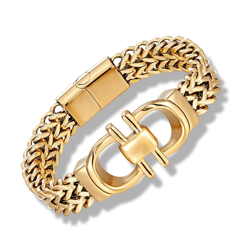 bracelets men link chain on hand hip hop bracelet