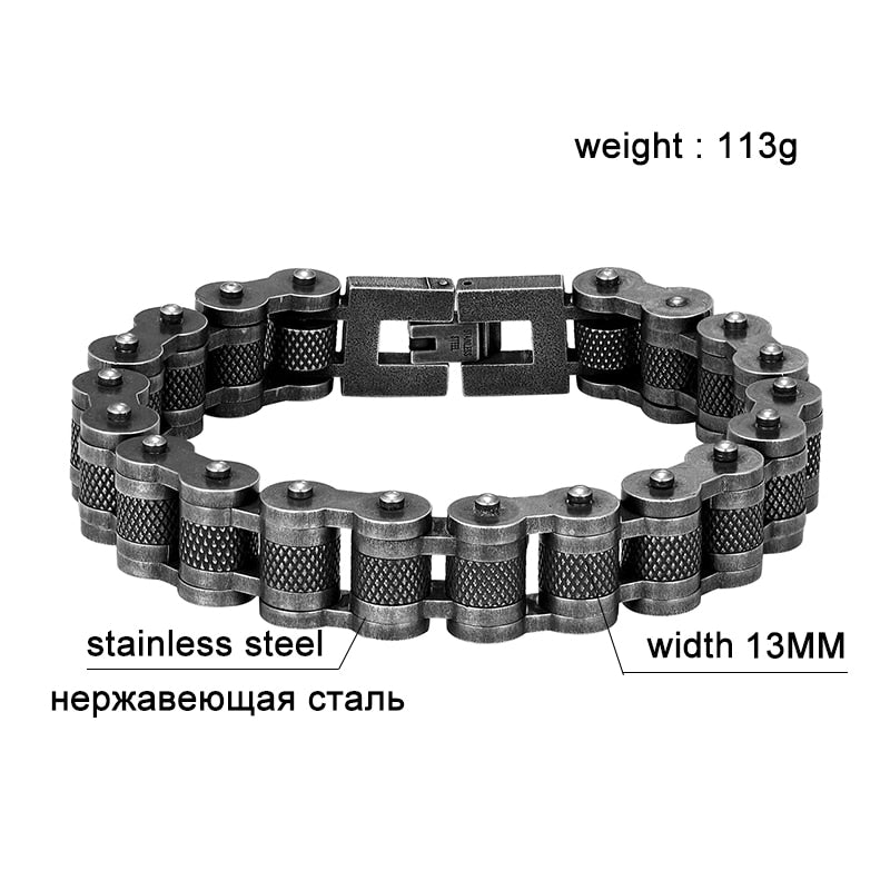 Motorcycle Men Bracelet 13MM Stainless Steel Retro