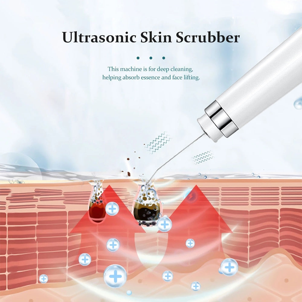 Ultrasonic Skin Scrubber Electric Facial Cleansing Pore Deep