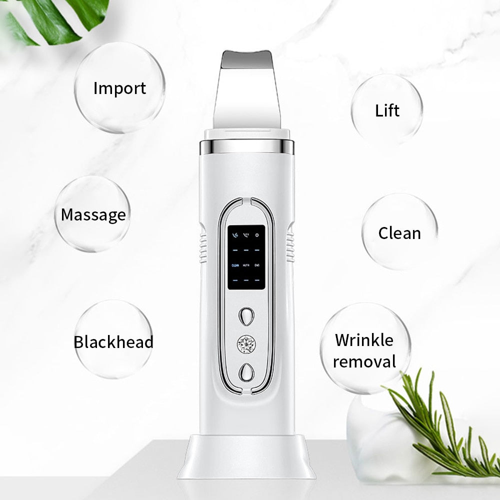 Ultrasonic Skin Scrubber Electric Facial Cleansing Pore Deep