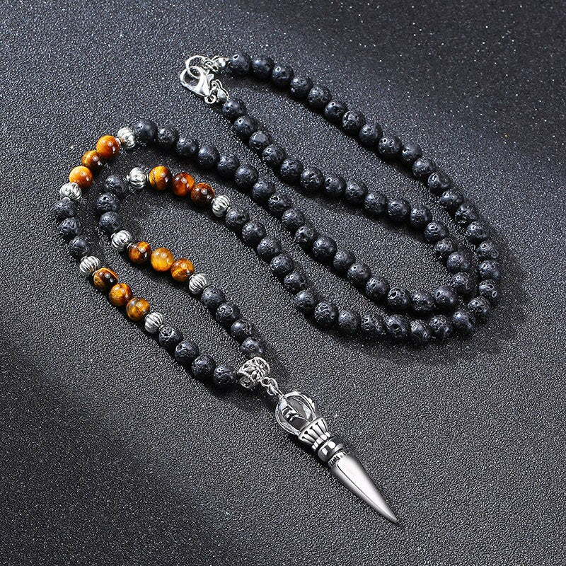 EYE LAVA STONE NECKLACE FOR MEN JEWELRY