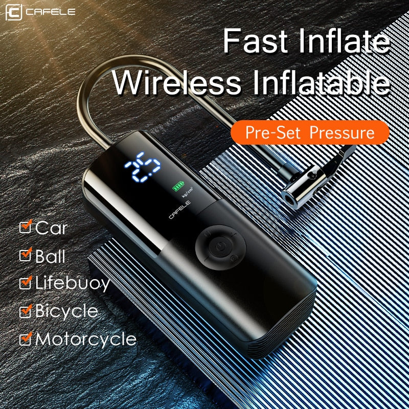 Cafele Wireless Car Tyre Inflator 150 PSI Electronic Air Compressor