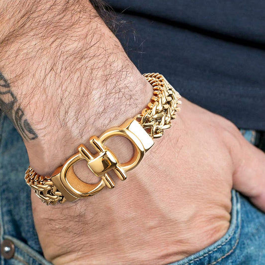bracelets men link chain on hand hip hop bracelet