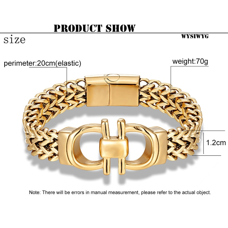 bracelets men link chain on hand hip hop bracelet