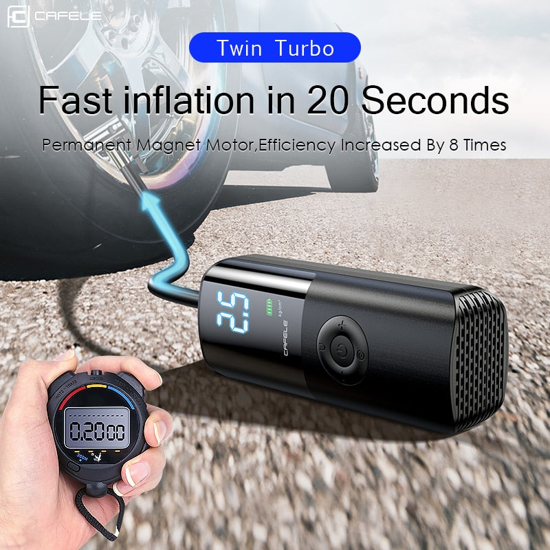 Cafele Wireless Car Tyre Inflator 150 PSI Electronic Air Compressor