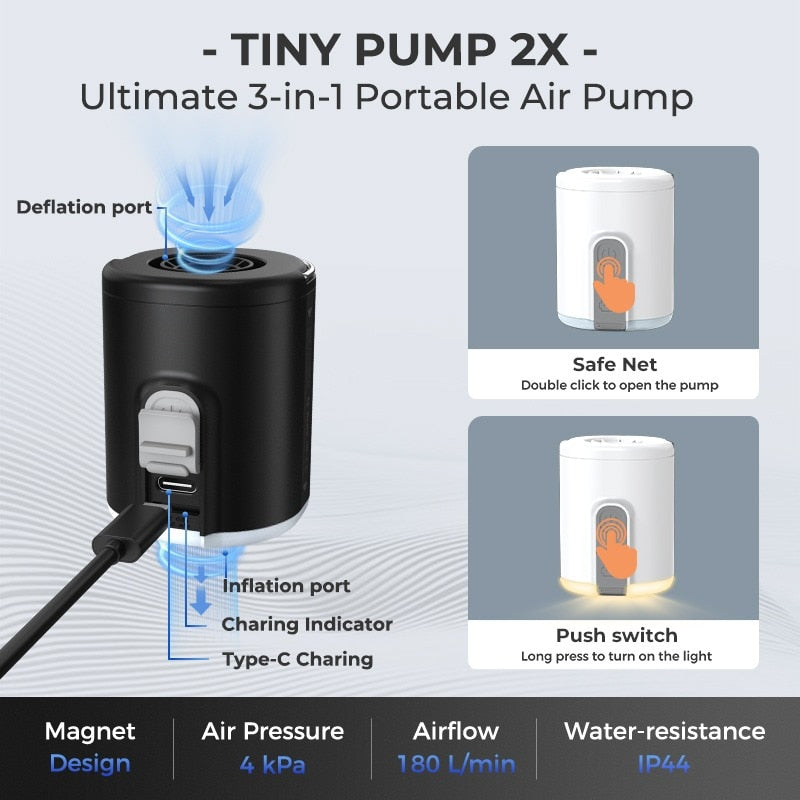 FLEXTAILGEAR Mini Air Pump Tiny 2X Portable