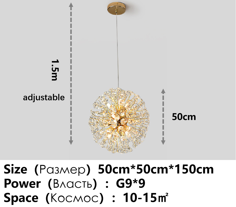 Ceiling Chandelier Gold Luxury LED Home Decoration