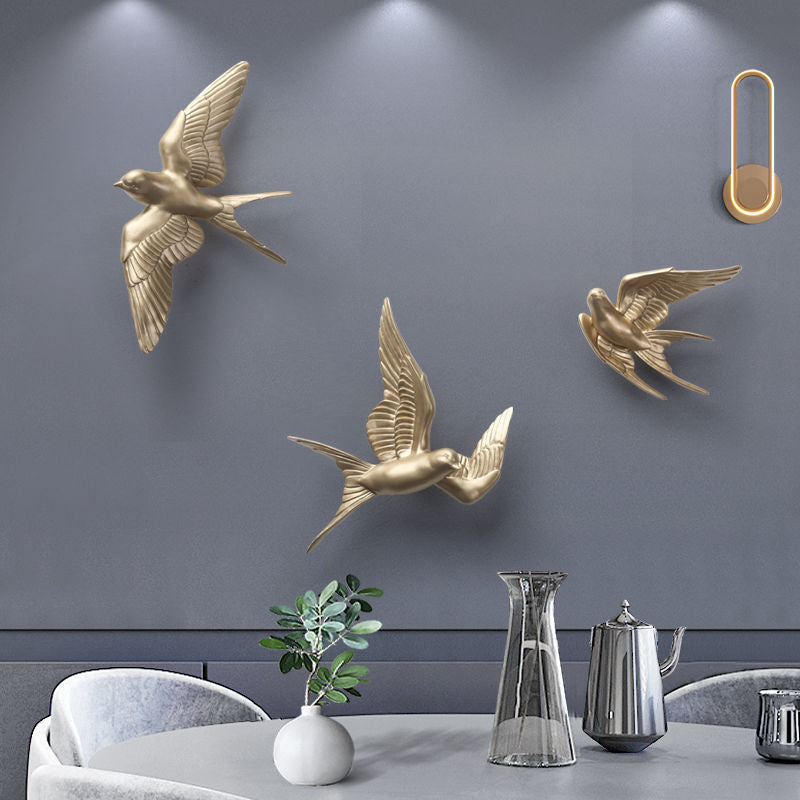 Resin Birds Creative For Wall 3d Sticker Living Room