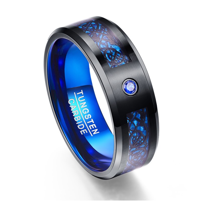 8mm Men's Ring Tungsten Carbide Ring Wedding