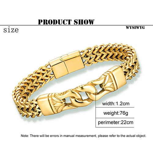 bracelets men link chain on hand hip hop bracelet