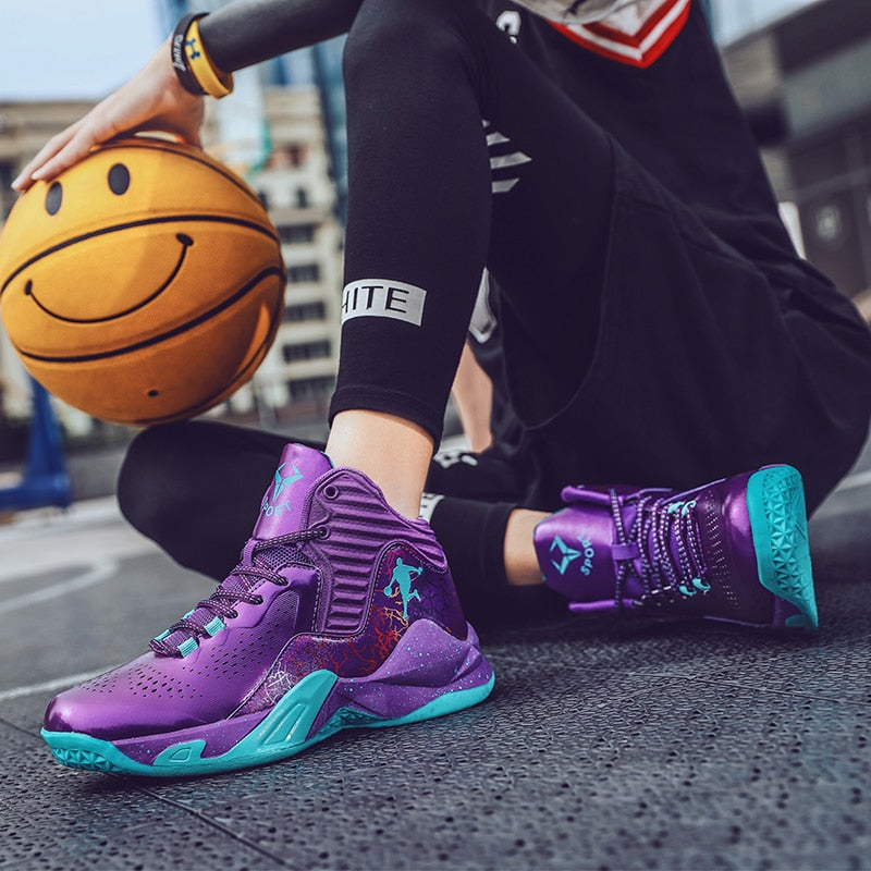 Fashion Purple Men Basketball Shoes