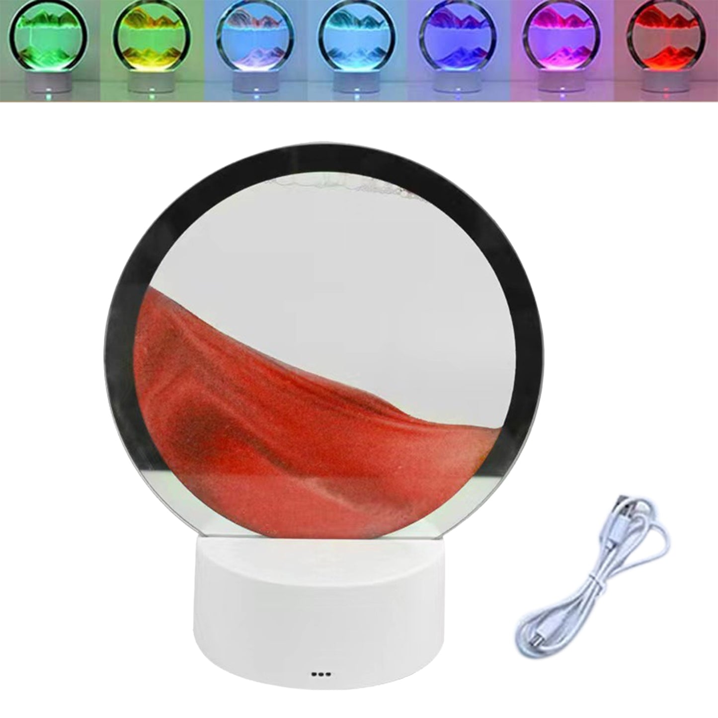 LED RGB Sandscape Lamp,Moving Sand Art Night Light