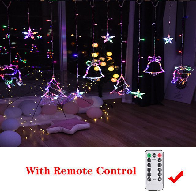 Star Moon Led Curtain Garland String Light