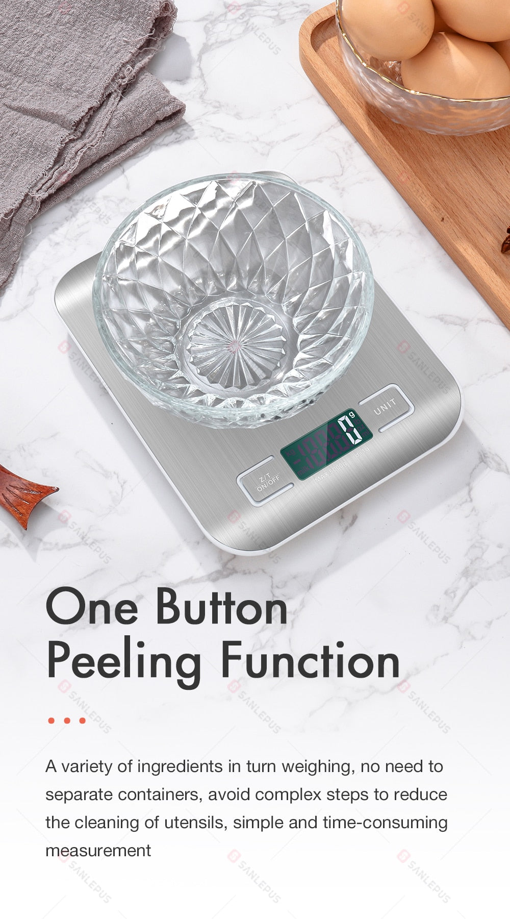 10Kg Stainless Steel Kitchen Scales Digital Balance