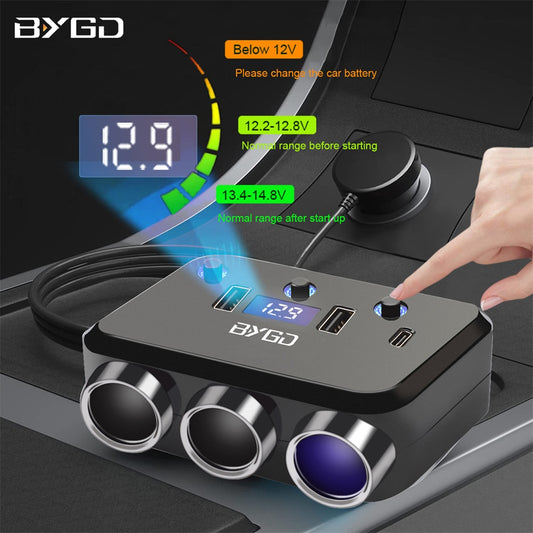 BYGD Car Cigarette Lighter Splitter Socket