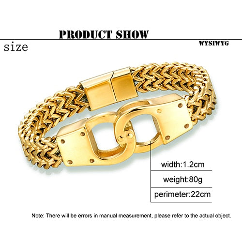 bracelets men link chain on hand hip hop bracelet