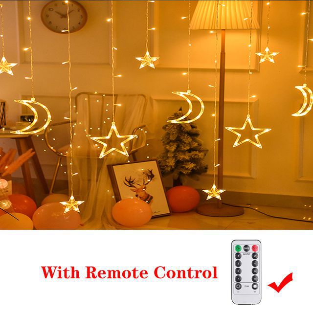 Star Moon Led Curtain Garland String Light