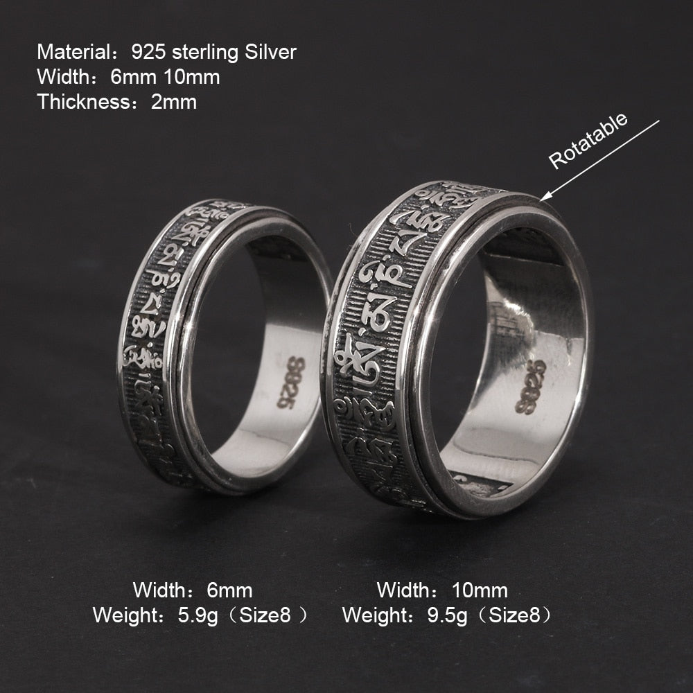 Real 925 Sterling Silver Vintage Rings For Men
