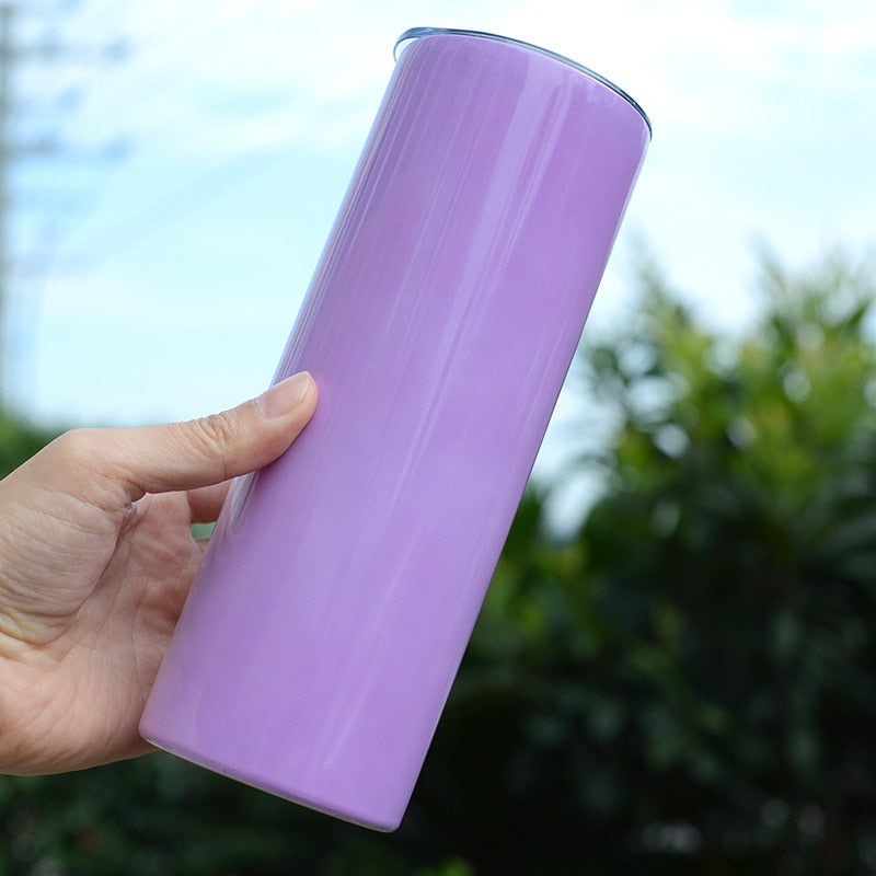 2PCS Sublimation Blank 20oz Skinny Tumbler Straight Tumbler