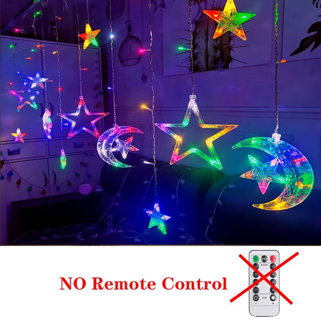 Star Moon Led Curtain Garland String Light