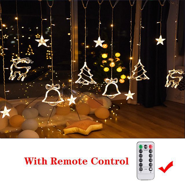 Star Moon Led Curtain Garland String Light