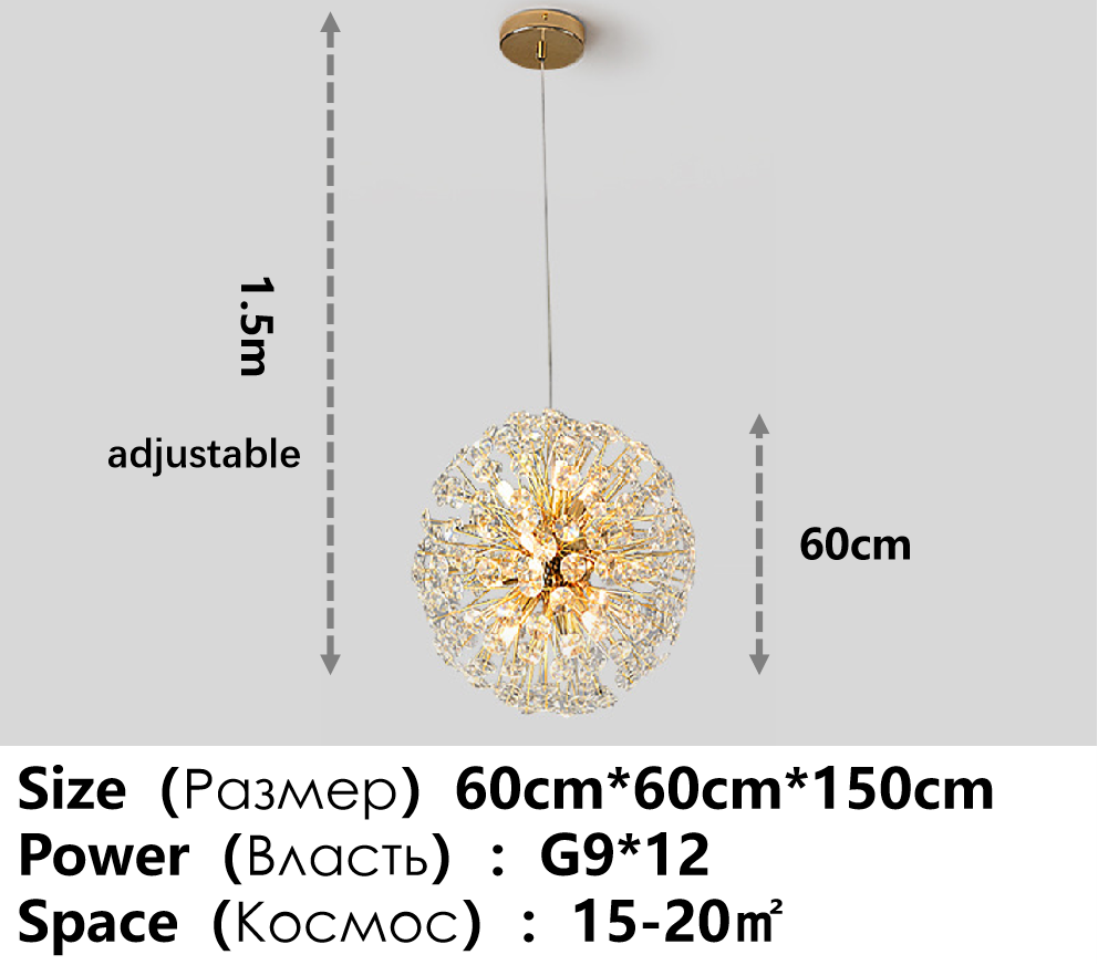 Ceiling Chandelier Gold Luxury LED Home Decoration