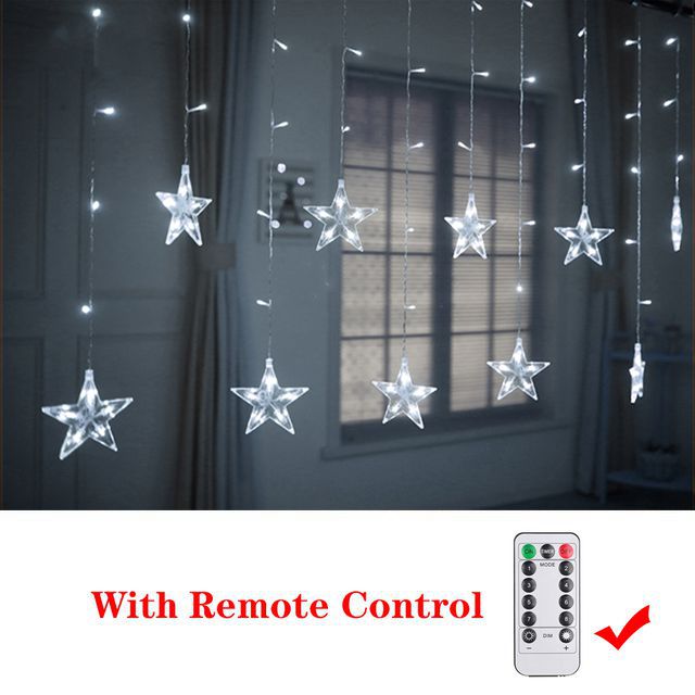 Star Moon Led Curtain Garland String Light