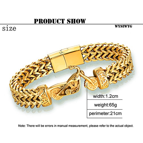 bracelets men link chain on hand hip hop bracelet