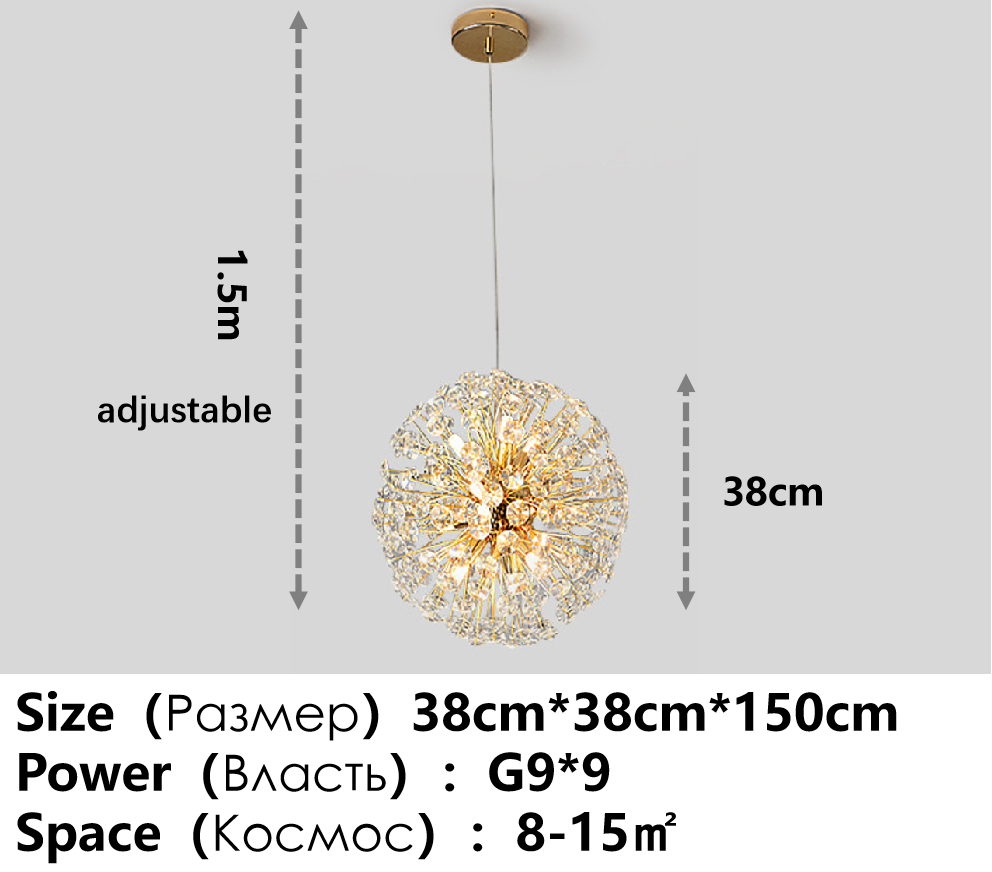 Ceiling Chandelier Gold Luxury LED Home Decoration