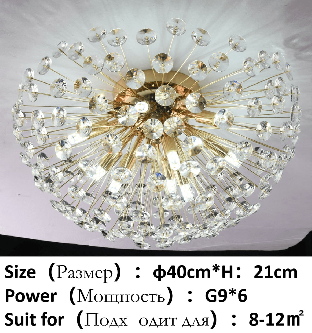 Ceiling Chandelier Gold Luxury LED Home Decoration