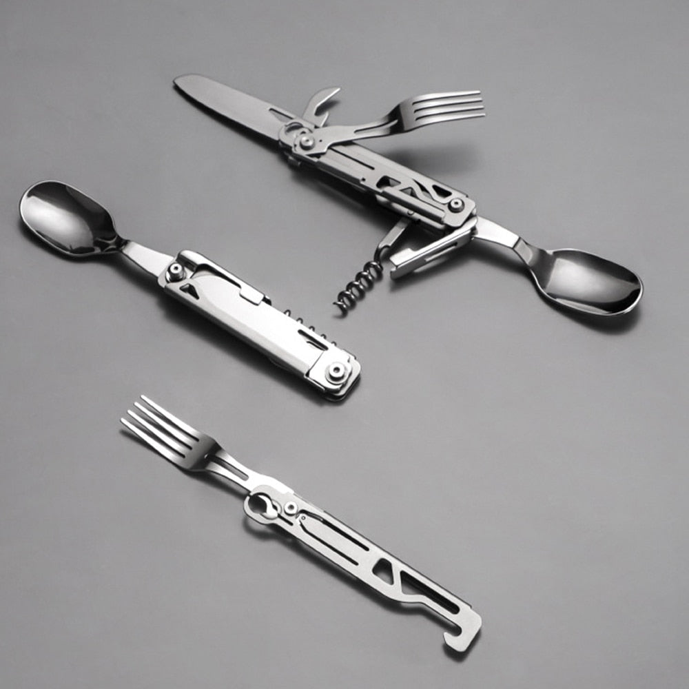 420 Stainless Steel Pocket Knife Multi-tool Portable Fork