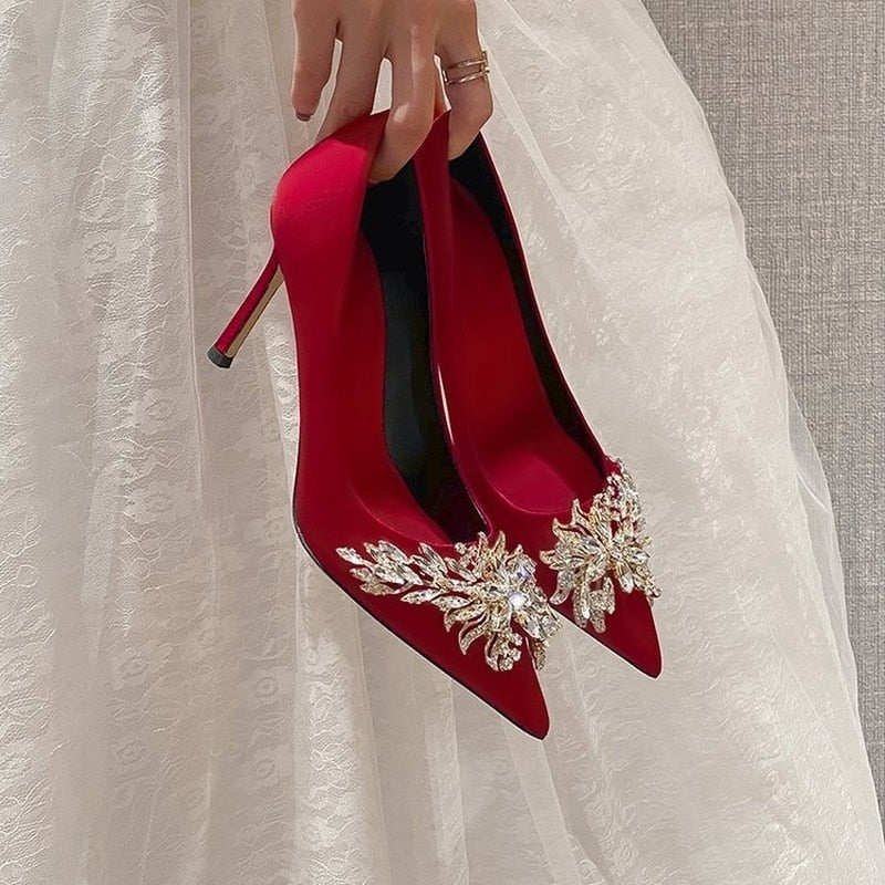 Red Heels Wedding Shoes Bride