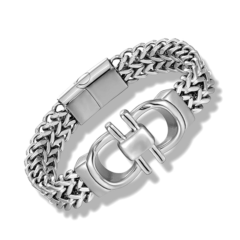 bracelets men link chain on hand hip hop bracelet