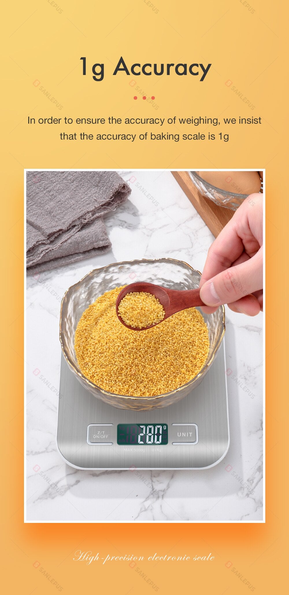 10Kg Stainless Steel Kitchen Scales Digital Balance