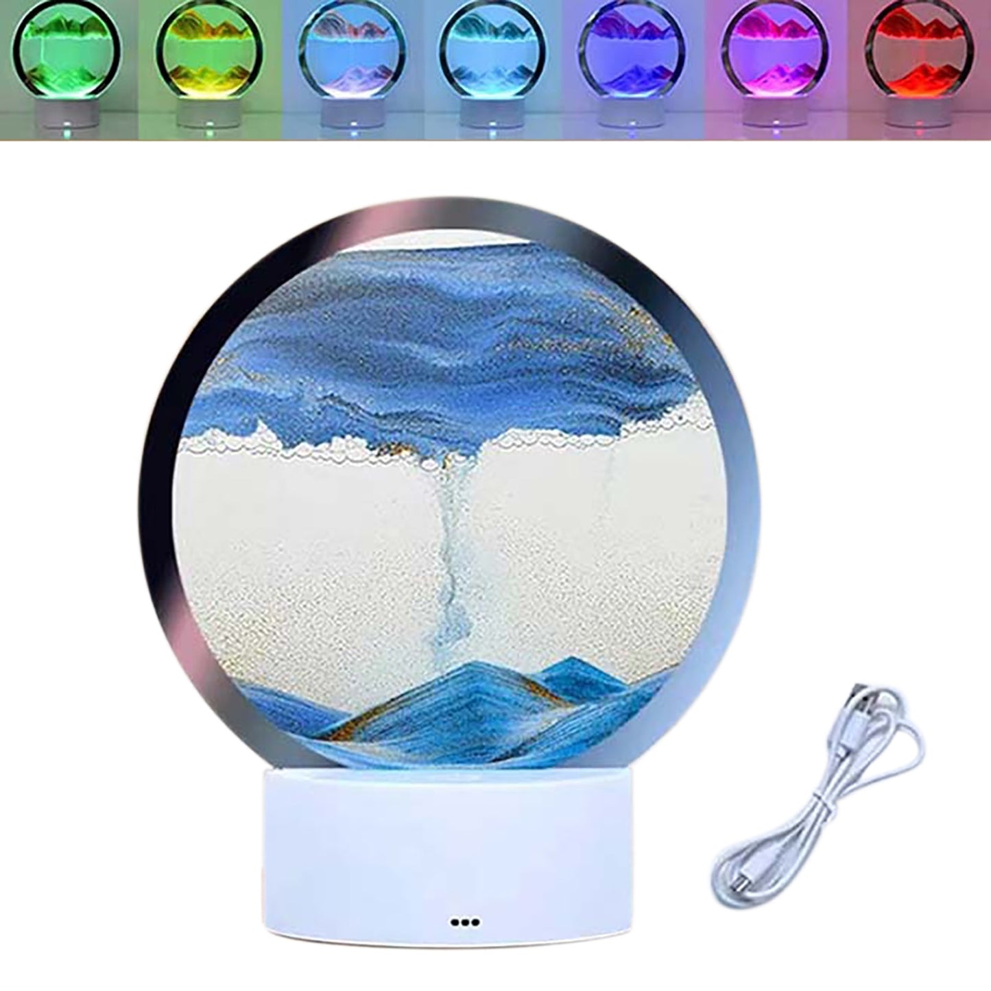 LED RGB Sandscape Lamp,Moving Sand Art Night Light