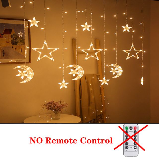 Star Moon Led Curtain Garland String Light