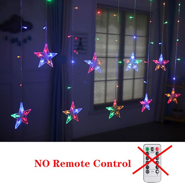 Star Moon Led Curtain Garland String Light