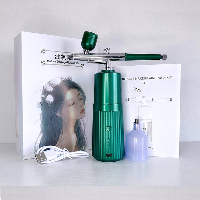 Facial Airbrush Air Compressor Kit Nano Sprayer Water