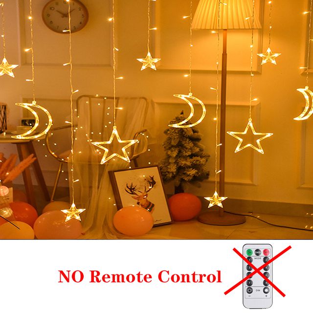 Star Moon Led Curtain Garland String Light