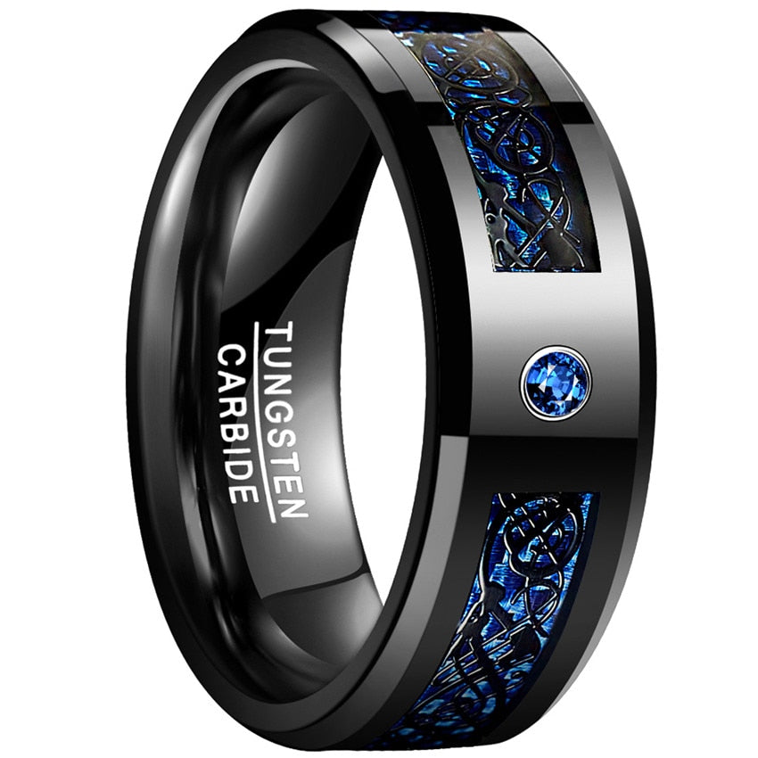 8mm Men's Ring Tungsten Carbide Ring Wedding