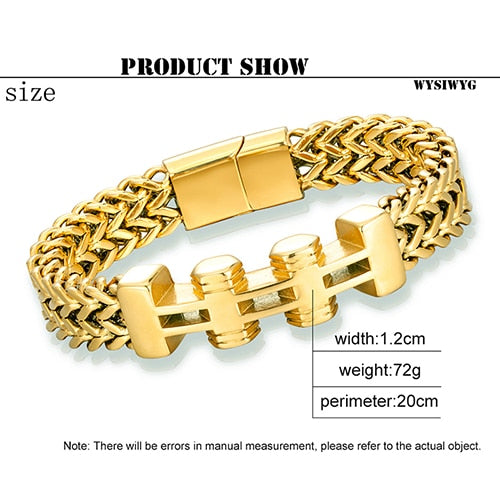 bracelets men link chain on hand hip hop bracelet
