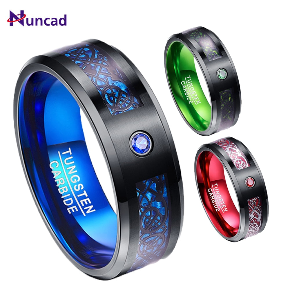 8mm Men's Ring Tungsten Carbide Ring Wedding