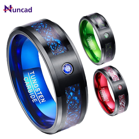 8mm Men's Ring Tungsten Carbide Ring Wedding