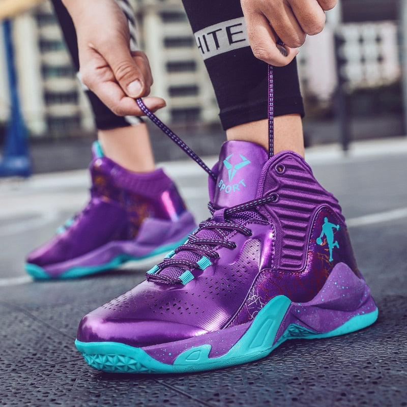 Fashion Purple Men Basketball Shoes